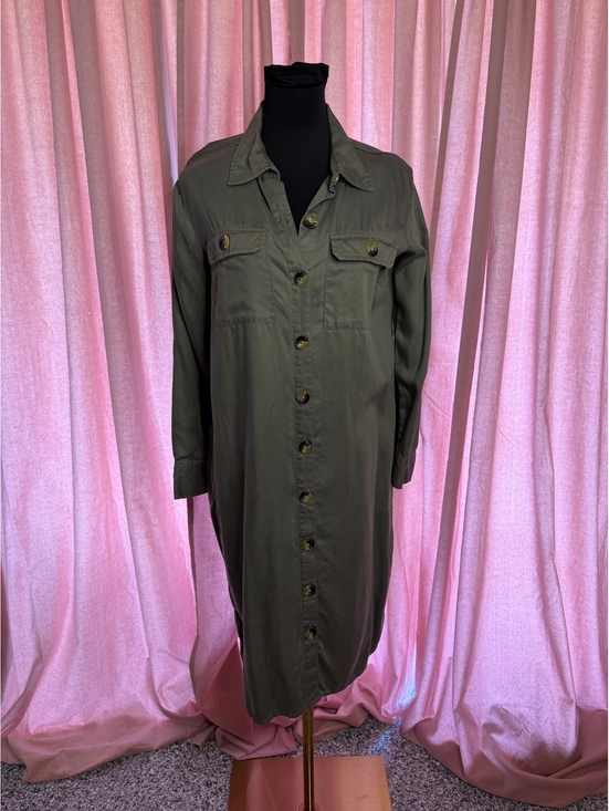 Time and Tru Dresses & Skirts - Time and Tru Olive Green Button-Down Shirt Dress Size Small 4-6